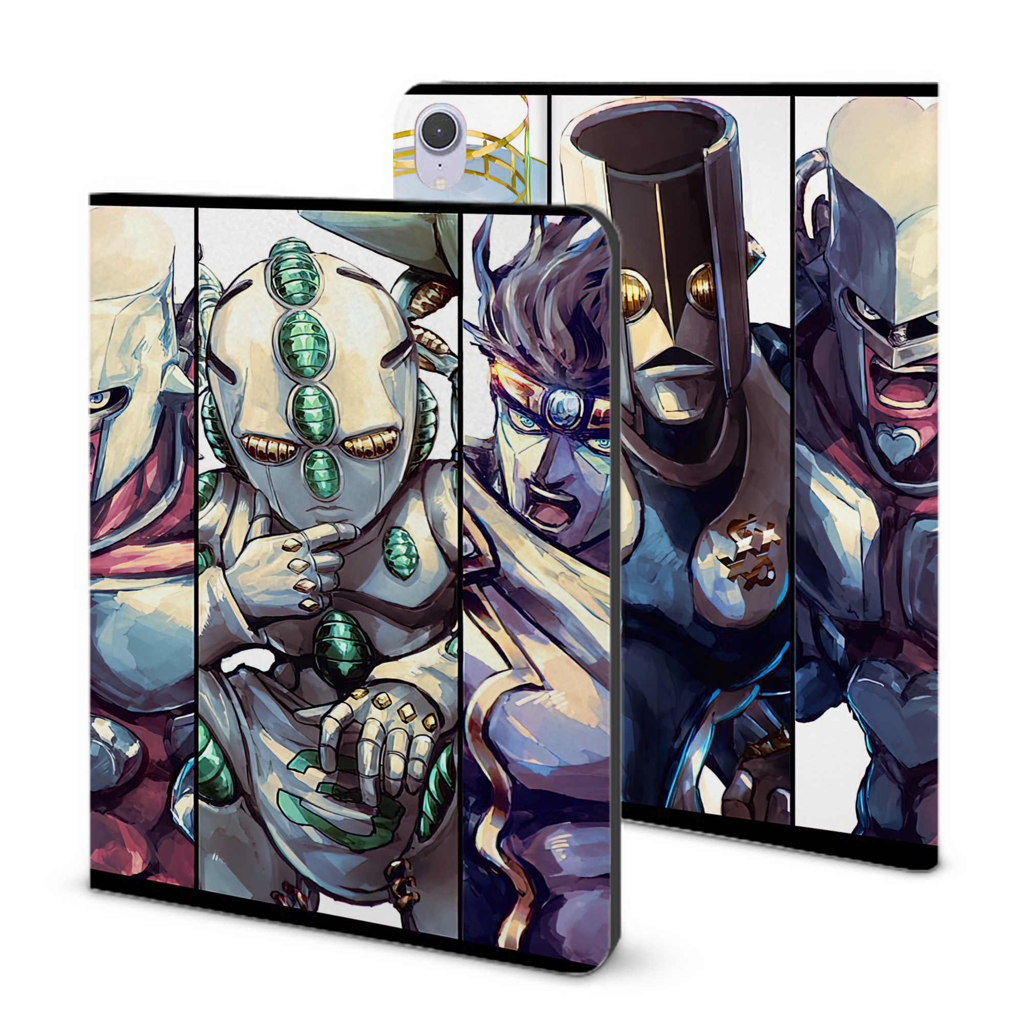 （画像用） ジョジョの奇妙な冒険 JoJo's Bizarre Adventure IPad ケース ブック型 PUレザー TPU 耐衝撃 軽量 薄型 ペン収納なし 全面保護 IPad 各モデル対応